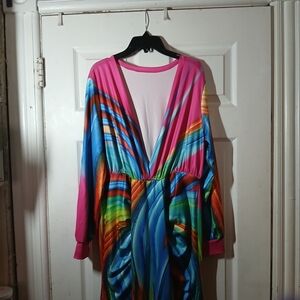 Vibrant Multicolor Long Sleeve Dress